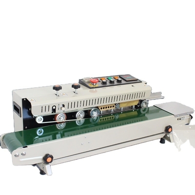 Ταχύτητα σφράγισης 0-12m/min 29kg FR-990 Πιο δημοφιλής θερμική σφραγιστική μηχανή για συσκευασία τροφίμων